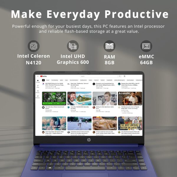 HP Premium Stream 14" HD BrightView Laptop - Image 4