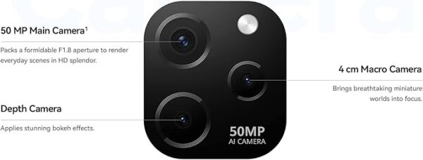 HUAWEI nova Y61 Smartphone, 50 MP AI Triple Camera, 22.5 W HUAWEI SuperCharge, 5000 mAh Powerful Battery, Exquisite ID Design, 4GB RAM + 128GB ROM, EMUI 12, Sapphire Blue - Image 3