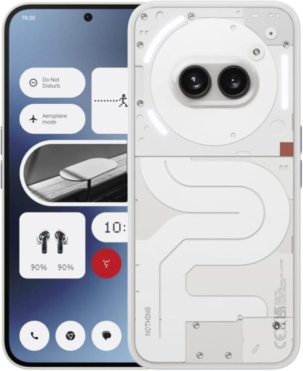 Nothing Phone (2a) 8/128 - Android 14 smartphone, 50MP dual camera, 5000 mAh Long battery life, 6.7” flexible AMOLED screen, Mediatek Dimensity 7200Pro, Milk