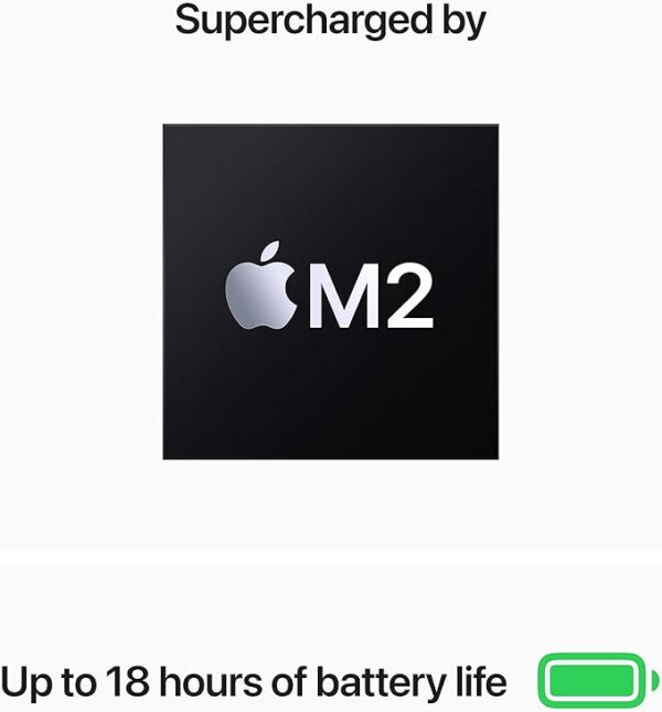 Apple 2022 MacBook Air laptop with M2 chip: 13.6-inch Liquid Retina display, 8GB RAM, 256GB SSD storage, 1080p FaceTime HD camera. Works with iPhone and iPad; Space Grey; English (Renewed) - Image 4