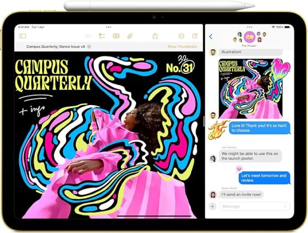 Apple iPad 11-inch: A16 chip, 11-inch Model, Liquid Retina Display, 128GB, Wi-Fi 6, 12MP Front/12MP Back Camera, Touch ID, All-Day Battery Life — Blue - Image 4