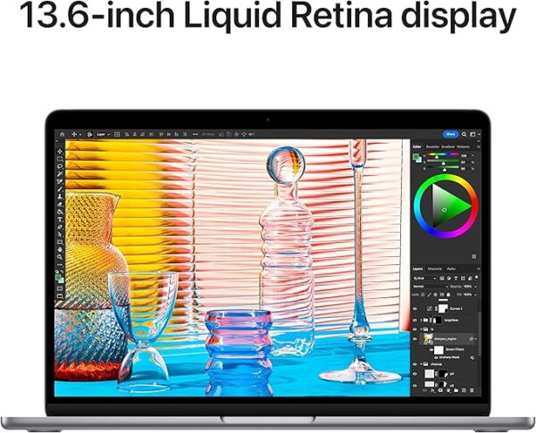 Apple 2022 MacBook Air laptop with M2 chip: 13.6-inch Liquid Retina display, 8GB RAM, 256GB SSD storage, 1080p FaceTime HD camera. Works with iPhone and iPad; Space Grey; English (Renewed) - Image 3